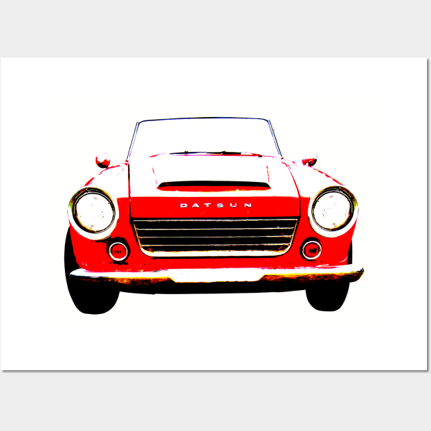 Datsun Roadster 1960s classic car high contrast red Wall Art by soitwouldseem